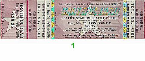 Grateful Dead Vintage Ticket