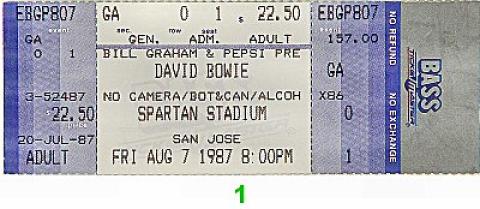 David Bowie Vintage Ticket