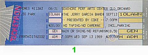 Jerry Garcia Band Vintage Ticket