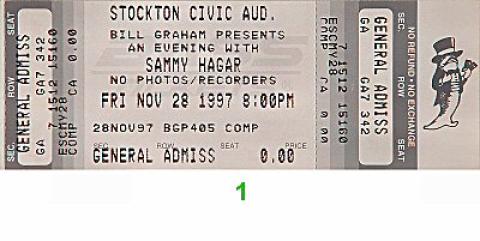 Sammy Hagar Vintage Ticket