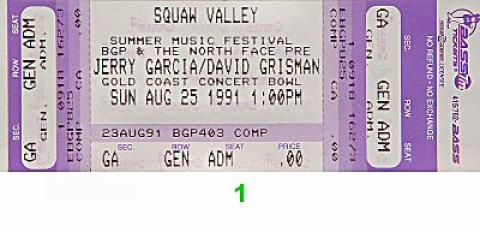 Squaw Valley Summer Music Festival Vintage Ticket