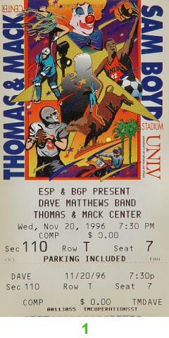 Dave Matthews Band Vintage Ticket