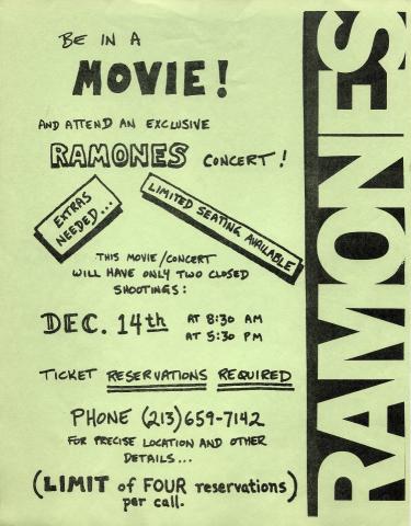 The Ramones Handbill