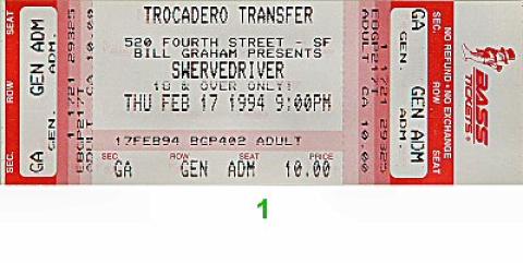 Swervedriver Vintage Ticket