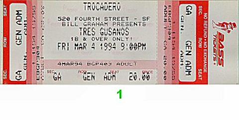 Los Tres Gusanos Vintage Ticket