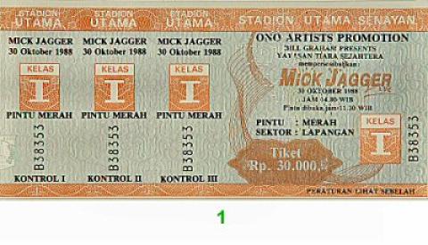 Mick Jagger Vintage Ticket