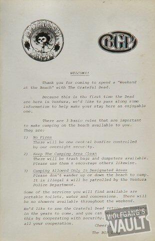 Grateful Dead Handbill