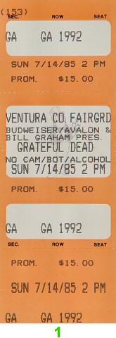Grateful Dead Vintage Ticket