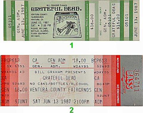 Grateful Dead Vintage Ticket