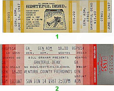 Grateful Dead Vintage Ticket