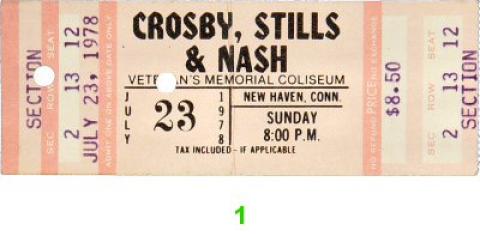 Crosby, Stills & Nash Vintage Ticket