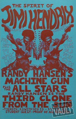Randy Hansen's Machine Gun Poster