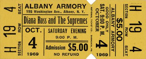 Diana Ross & The Supremes Vintage Ticket