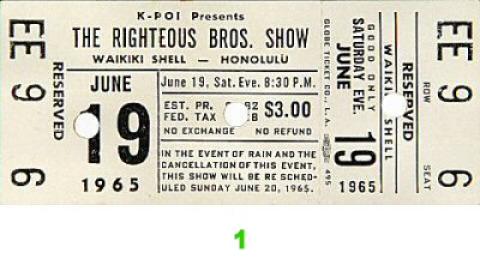 The Righteous Brothers Vintage Ticket