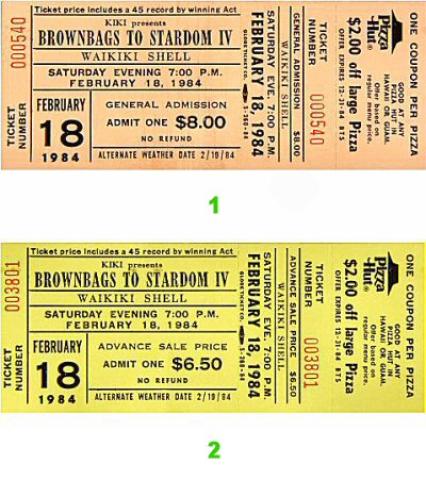 Brownbags to Stardom IV Vintage Ticket