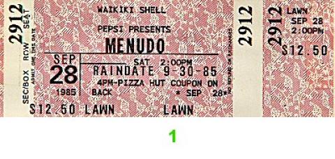Menudo Vintage Ticket