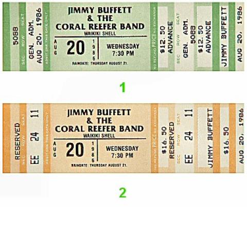 Jimmy Buffett Vintage Ticket