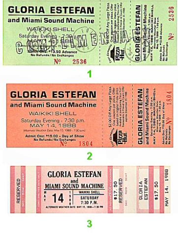 Gloria Estefan Vintage Ticket