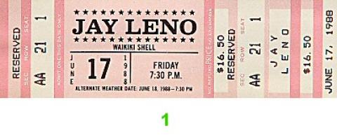 Jay Leno Vintage Ticket