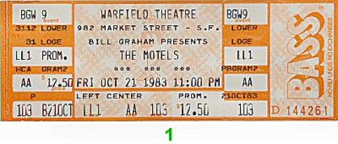 The Motels Vintage Ticket