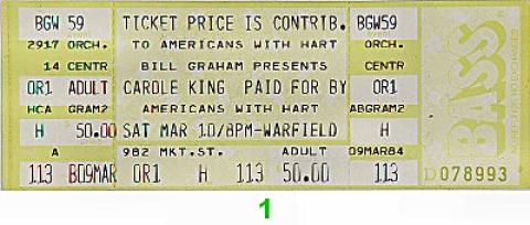 Carole King Vintage Ticket