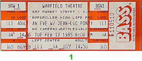 Jean-Luc Ponty Vintage Ticket