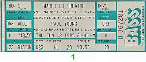 Paul Young and the Royal Family Vintage Ticket