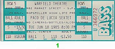 Paco de Lucia Vintage Ticket