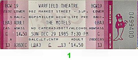 The Motels Vintage Ticket