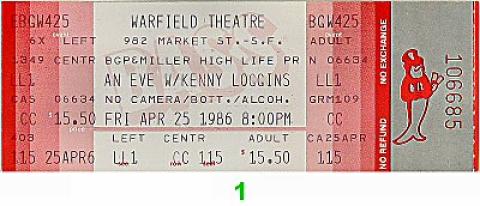 Kenny Loggins Vintage Ticket