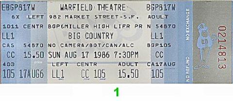 Big Country Vintage Ticket