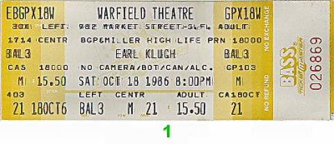 Earl Klugh Vintage Ticket