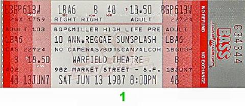 Mutabaruka Vintage Ticket