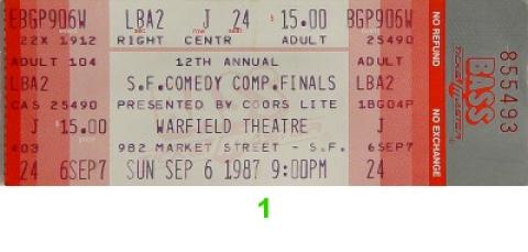 San Francisco Comedy Competition Vintage Ticket