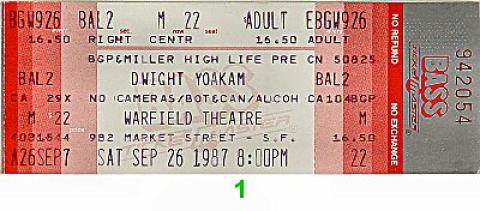 Dwight Yoakam Vintage Ticket