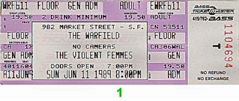 Violent Femmes Vintage Ticket