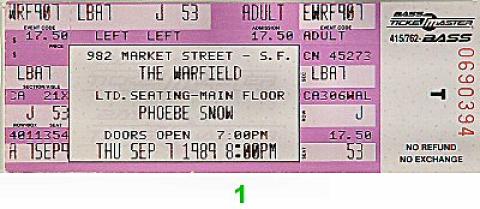 Phoebe Snow Vintage Ticket
