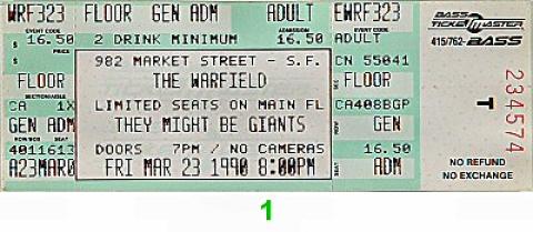 They Might Be Giants Vintage Ticket