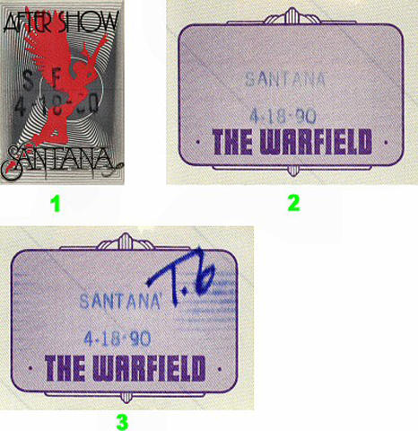 Santana Backstage Pass