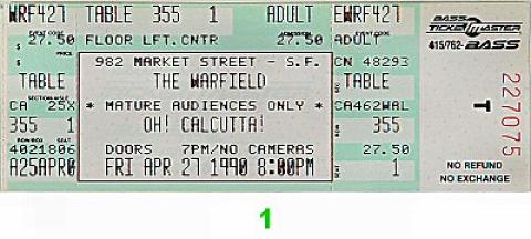 Oh Calcutta Vintage Ticket