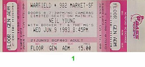 Neil Young Vintage Ticket