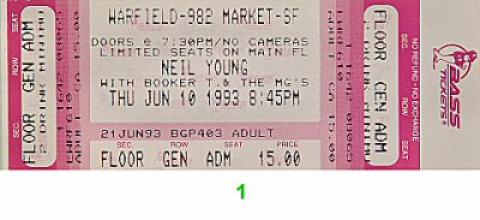 Neil Young Vintage Ticket