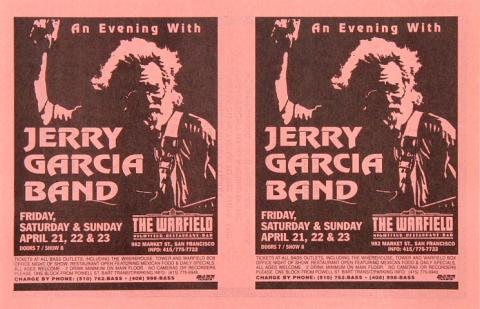 Jerry Garcia Band Handbill