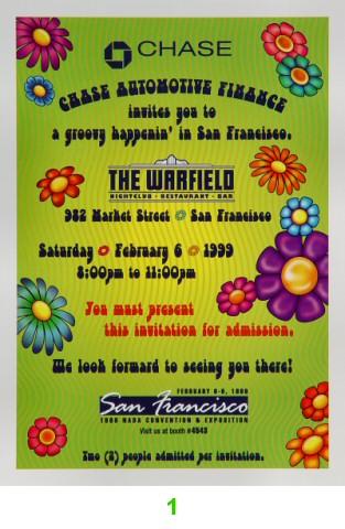 Chase Automotive Private Party Vintage Ticket