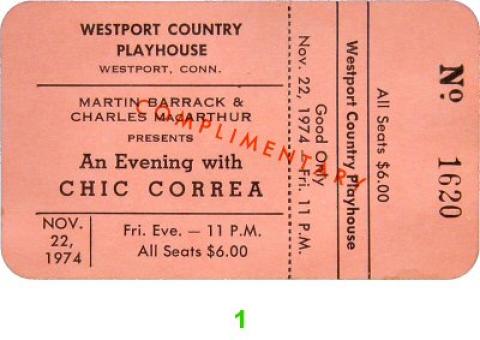 Chick Corea Vintage Ticket