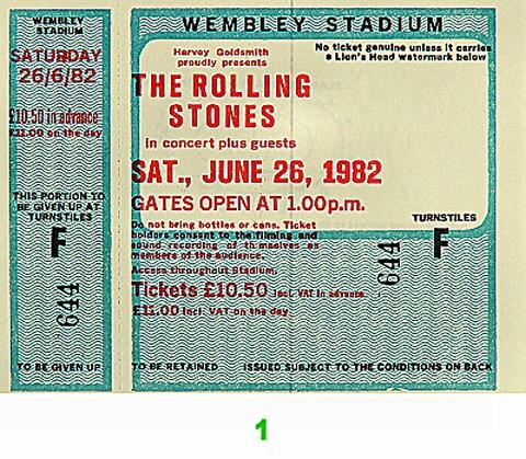 The Rolling Stones Vintage Ticket