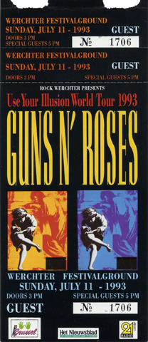 Guns N' Roses Vintage Ticket