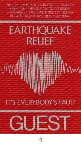 Earthquake Relief Benefit Backstage Pass