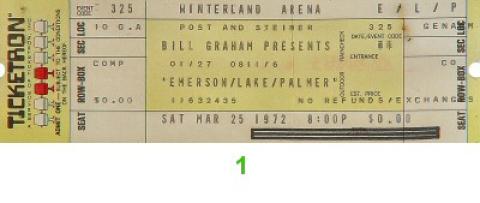 Emerson, Lake & Palmer Vintage Ticket