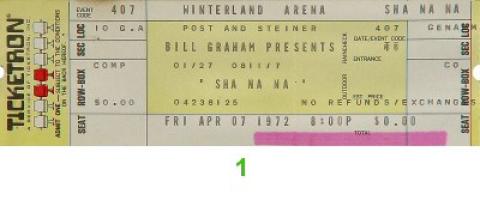Sha Na Na Vintage Ticket